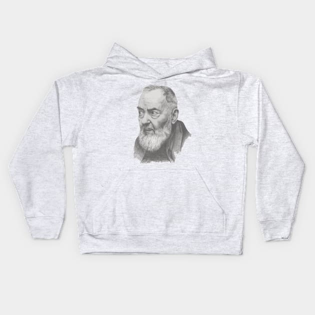 Saint Padre Pio Kids Hoodie by Beltschazar